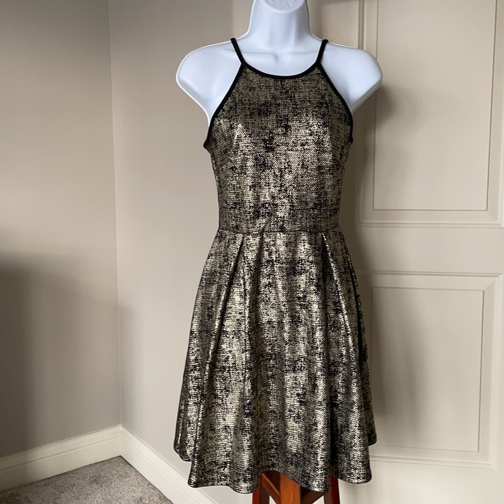 Soprano metallic/black  knit  dress  Size S